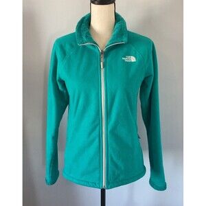 The North Face Womens Fleece Sherpa Lined Full Zip Teal Green Jacket Size Small